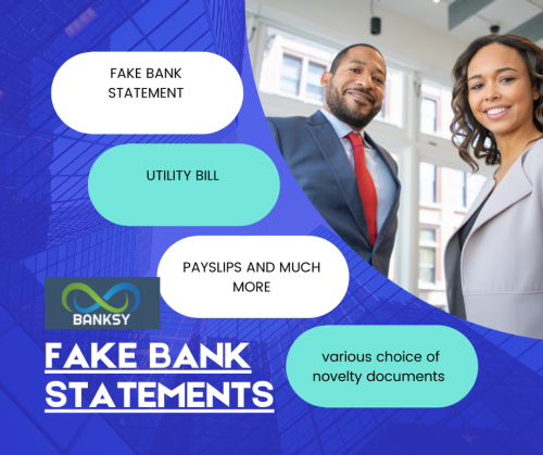 Apply for a fake bank statements, novelty documents, replacement docs. Know how to make a fake bank statement online and our full range of novelties.

https://www.banknovelties.net/apply-fake-bank-statement.html