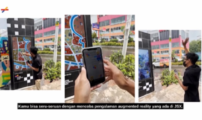 Pengalaman augmented reality yang ada di Jakarta Street Experience.