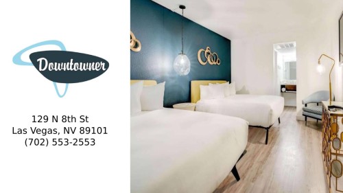 Downtowner Boutique Hotel
129 N 8th St
Las Vegas, NV 89101
(702) 553-2553

https://downtownerlv.com