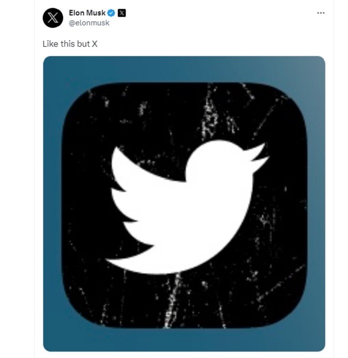Bocoran desain logo baru Twitter yang diumumkan Elon Musk, ikon burung diatas akan diganti dengan hurut X.