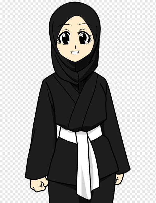 png transparent muslim taekwondo doodle islam tudung fictional character cartoon girl
