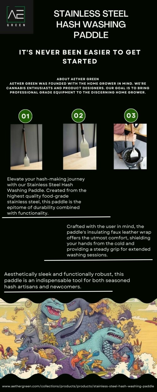 Elevate your hash washing experience with our Quality Stainless Steel Hash Washing Paddle! Visit Aether Green; they offer durable and efficient stainless steel hash washing paddle designed for precision mixing, ensuring optimal trichome separation and superior hash production.

Visit: https://aethergreen.com/collections/products/products/stainless-steel-hash-washing-paddle

#StainlessSteelHashWashingPaddle